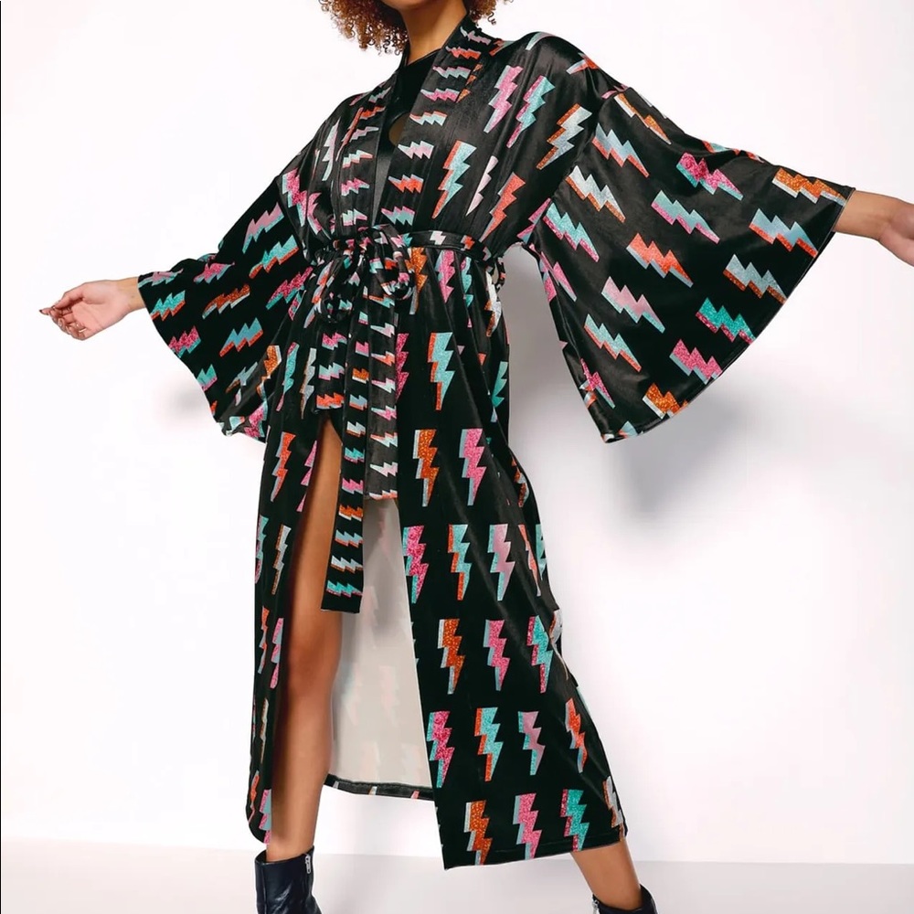 Blackmilk Ziggy Velvet Swan Kimono Robe David Bowie